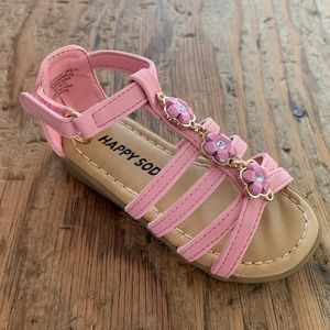 SODA Infant Pink Flower Sandals Flip Flop Velcro